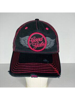 Good Gals Goodguys Hat Women's Adjustable Black Pink